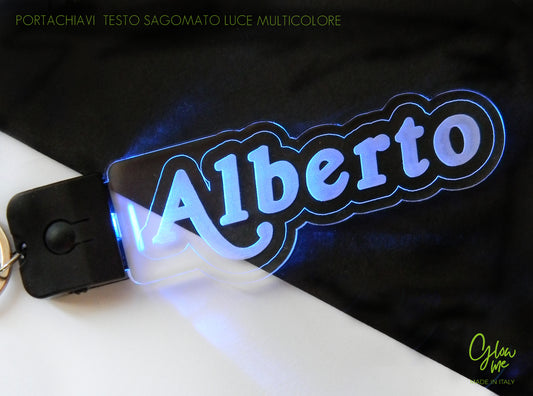 PORTACHIAVI NOME CON LUCI LED PERSONALIZZATO  - MULTICOLOR - ricaricabile
