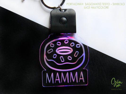 PORTACHIAVI LED PERSONALIZZATO  - MULTICOLOR - ricaricabile - FORMA  SAGOMATA