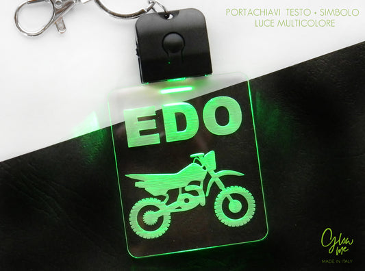 PORTACHIAVI LED PERSONALIZZATO  - MULTICOLOR - ricaricabile - FORMA SQUADRATA